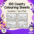100 Country Colouring Sheets — cover