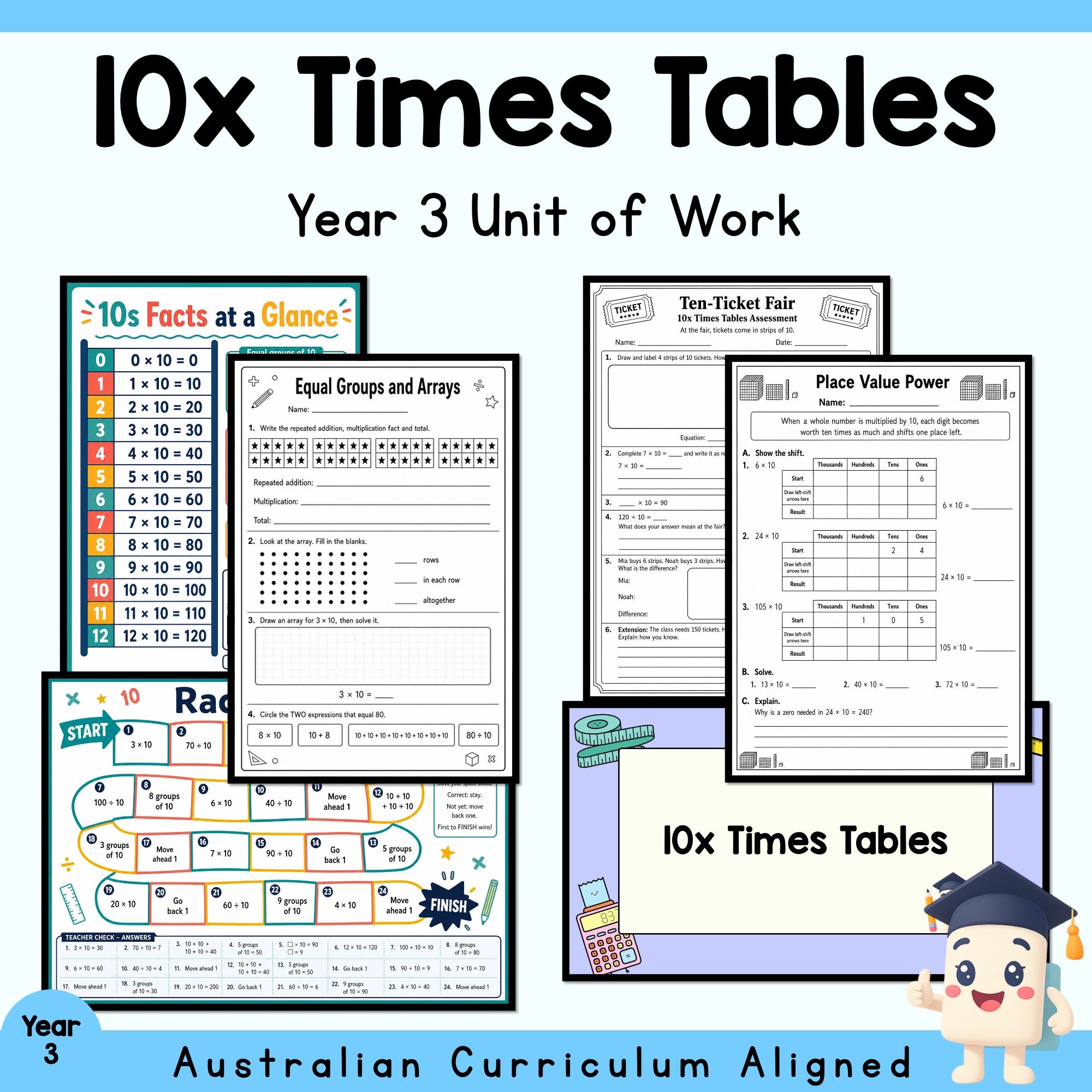 10x Times Tables Unit - Year 3
