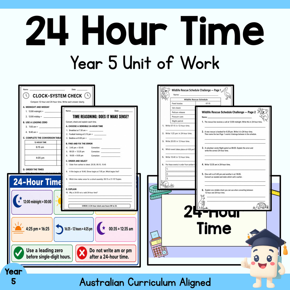 24 Hour Time Year 5 Maths Unit