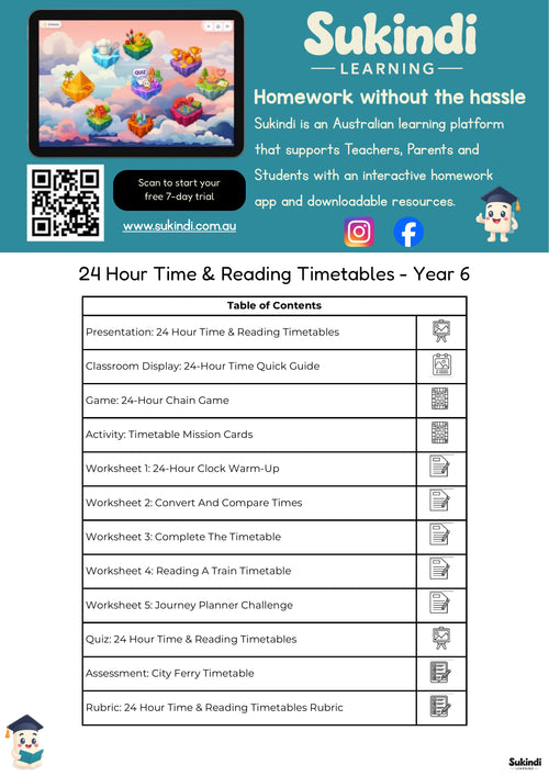 24-Hour Time & Timetables Year 6 Unit