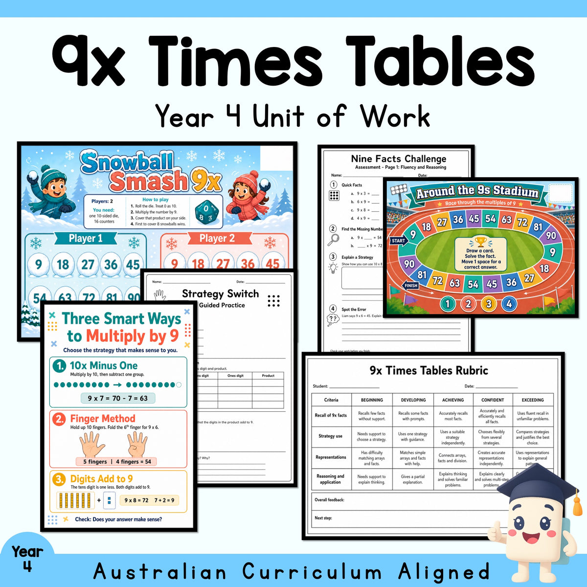 9x Times Tables – Year 4 Maths Unit