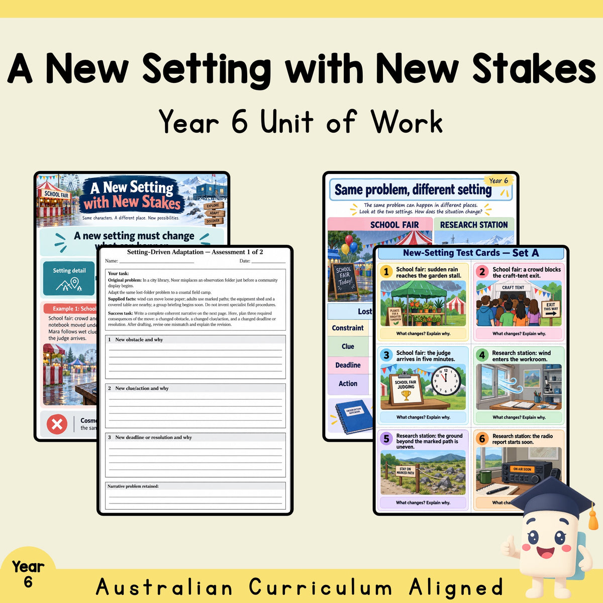 A New Setting with New Stakes — Year 6 English Unit Plan — cover