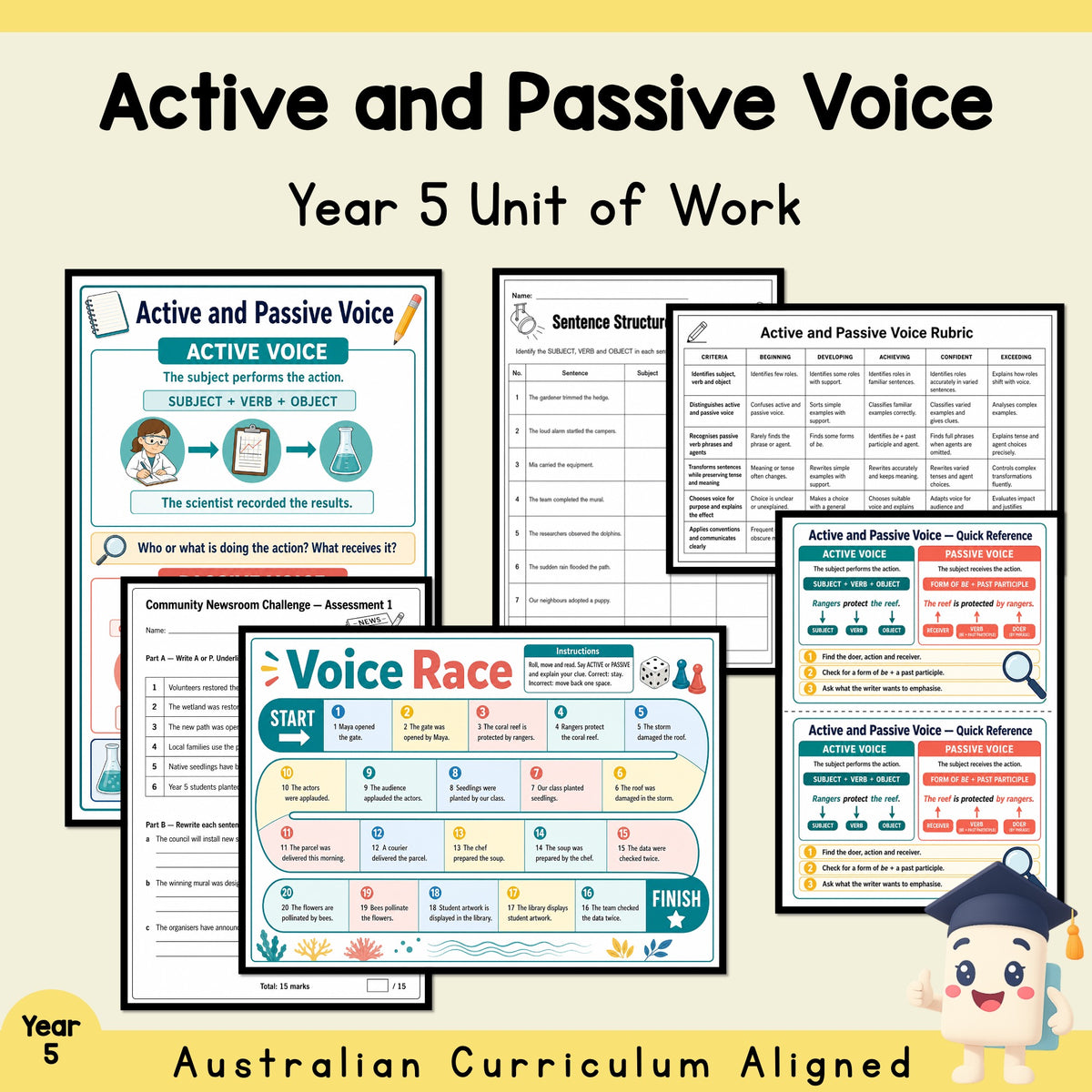 Active and Passive Voice Year 5 Unit — cover
