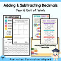 Year 6 Adding and Subtracting Decimals Unit