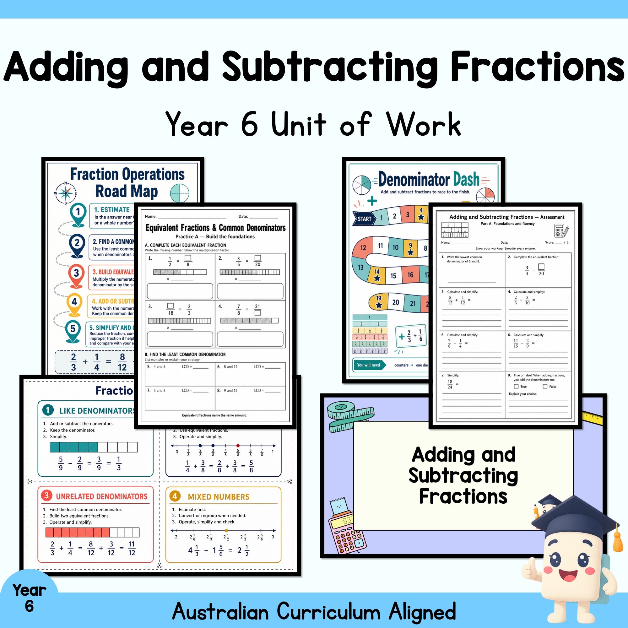 Adding and Subtracting Fractions — Year 6