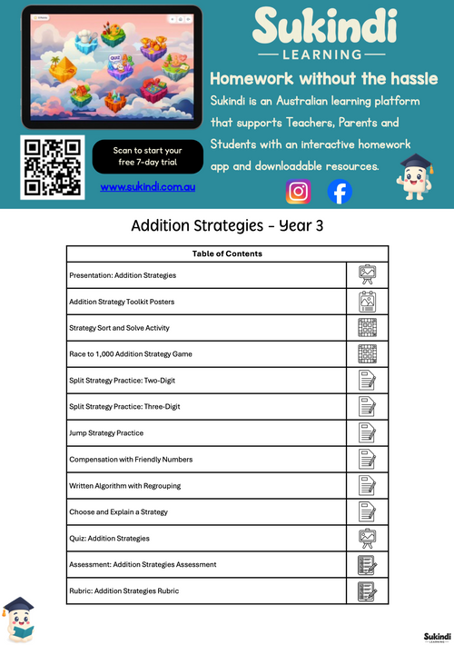 Addition Strategies Year 3 Unit