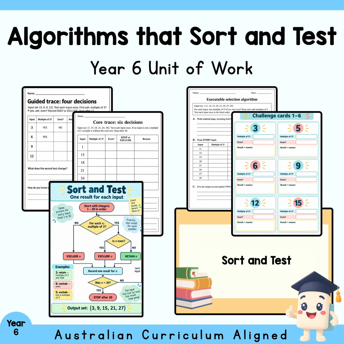Algorithms that Sort and Test - Year 6 — cover