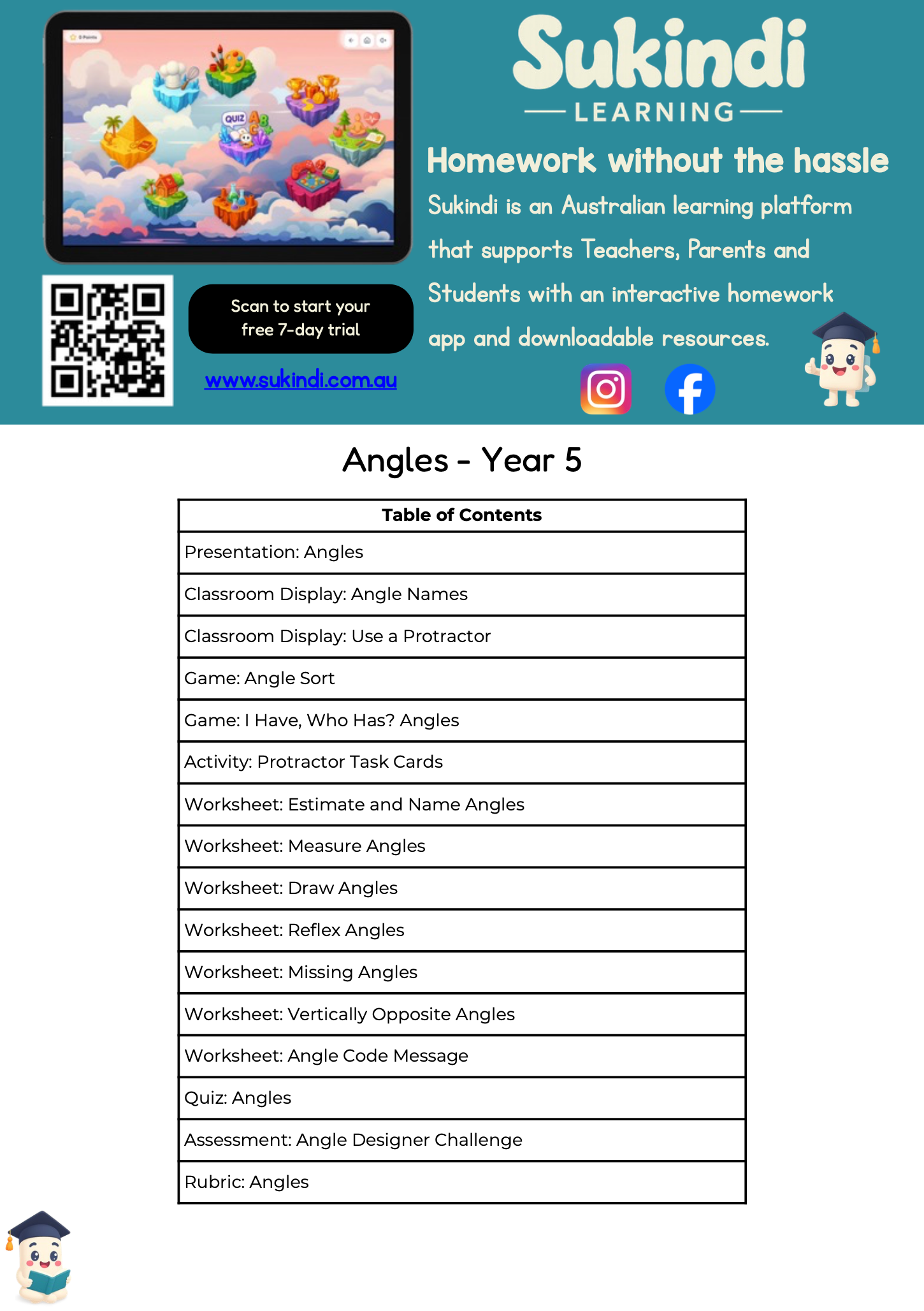Angles Unit – Year 5