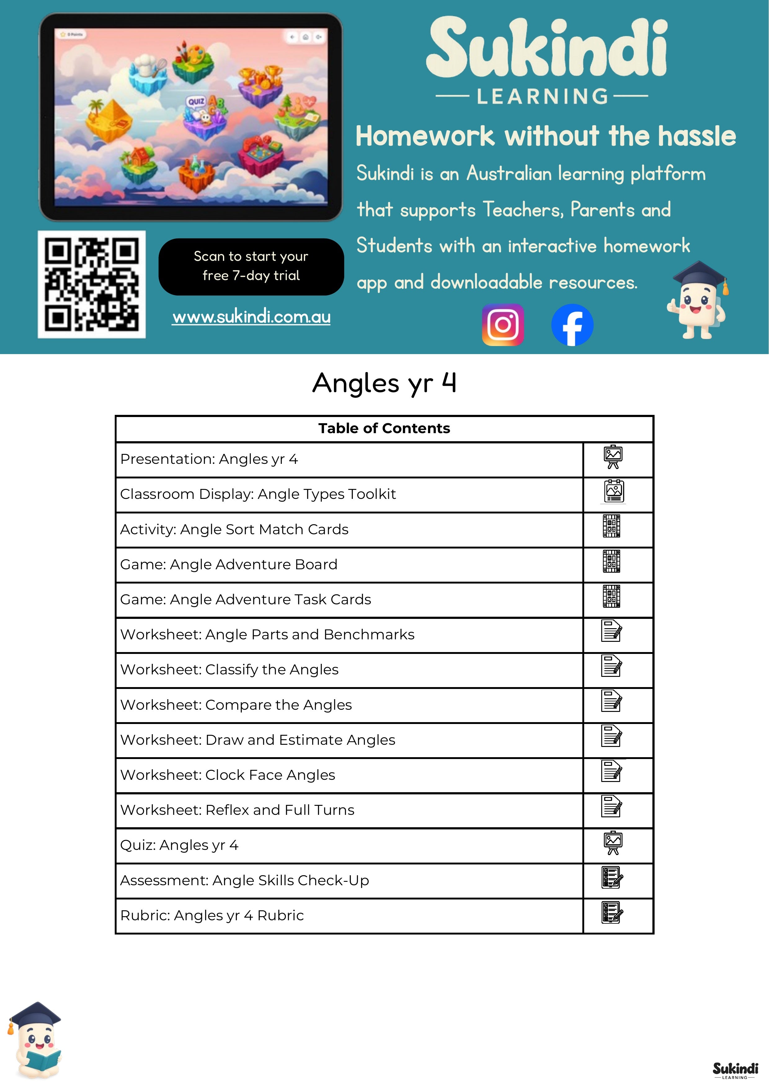Angles Year 4 Maths Unit