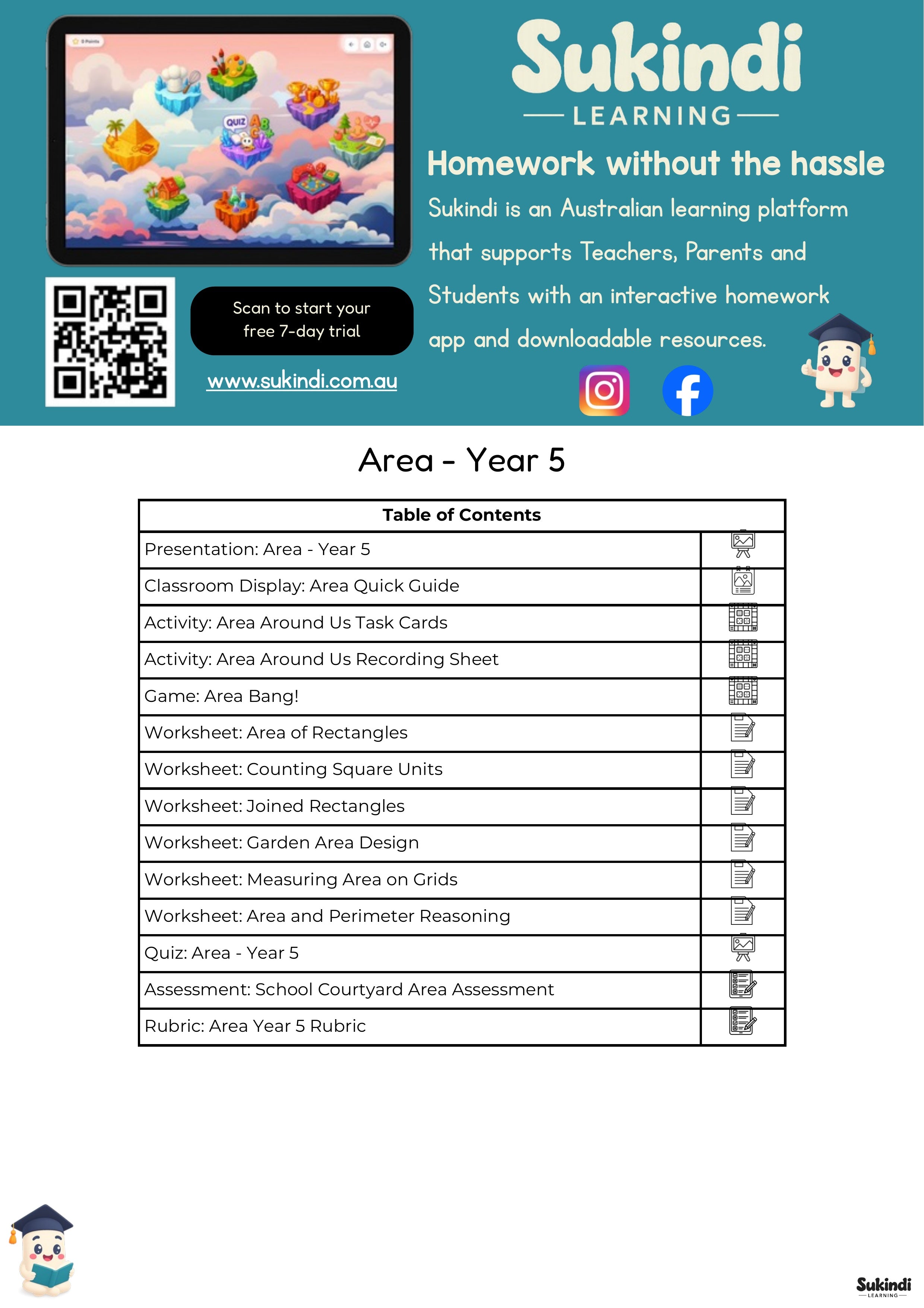 Area Year 5 Maths Unit