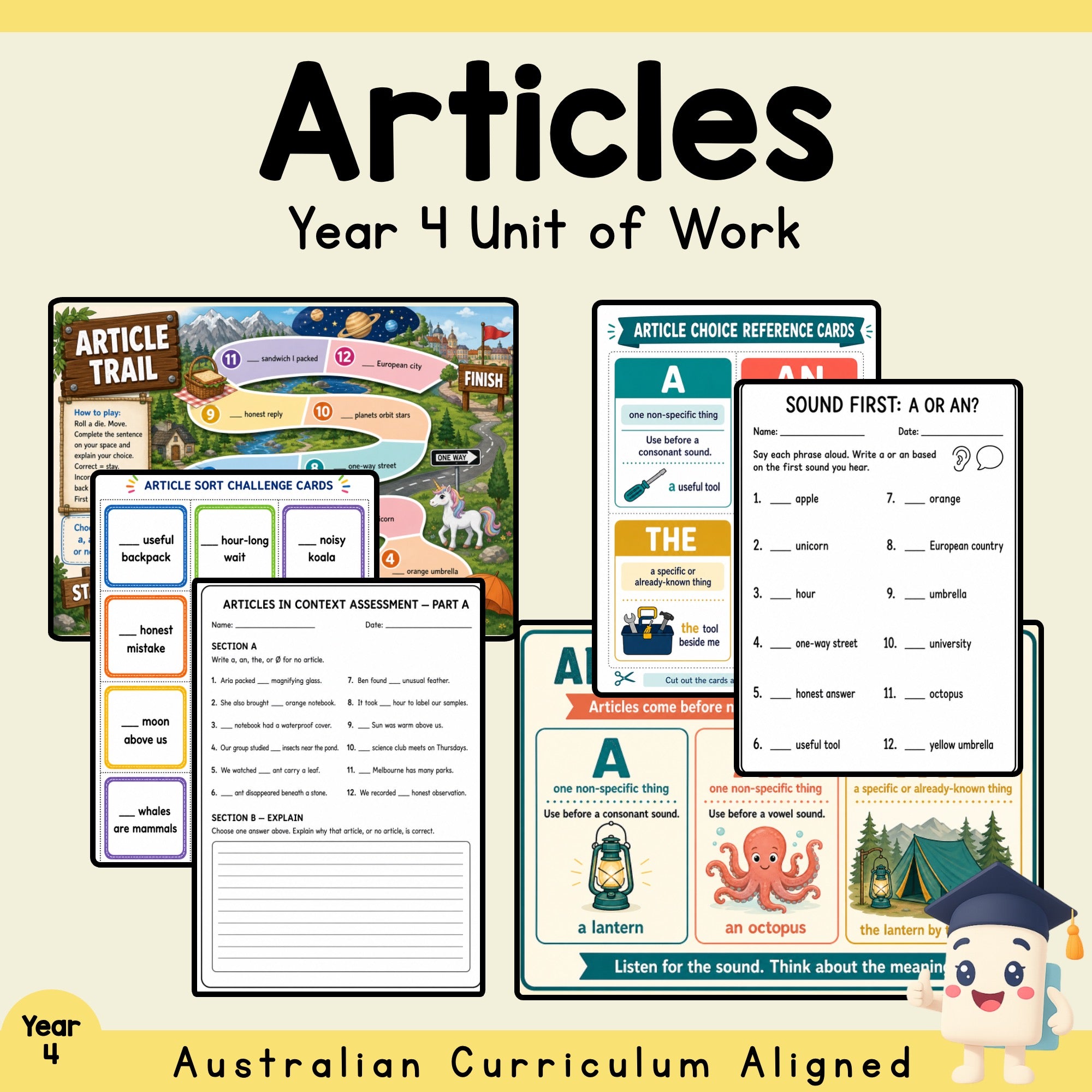 Articles Unit of Work – Year 4