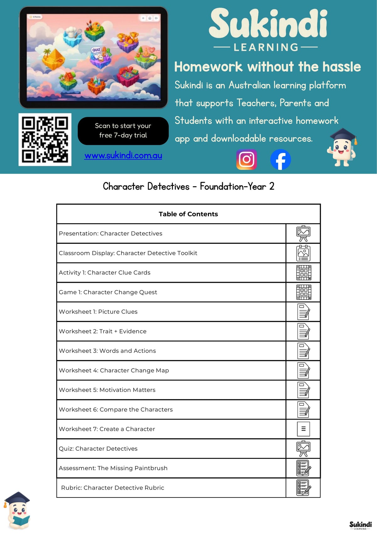 Character Detectives — Foundation–Year 2