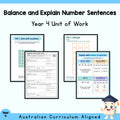Balance and Explain Number Sentences - Year 4 — cover