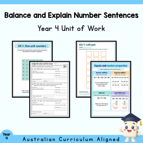 Balance and Explain Number Sentences - Year 4 — cover