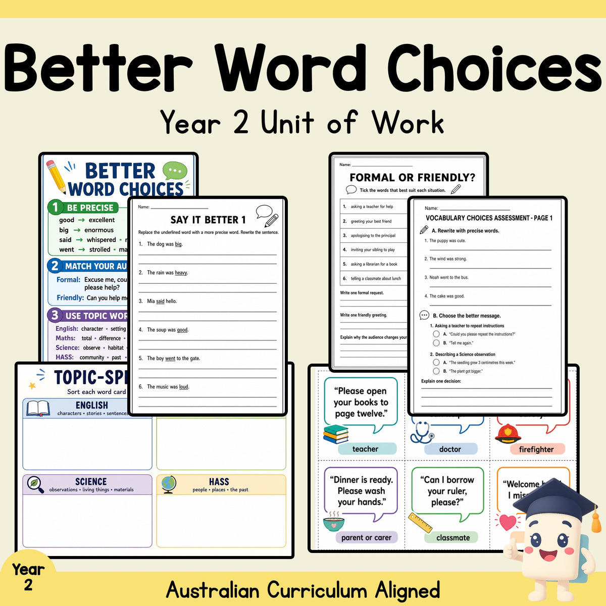 Better Word Choices — Year 2 English Unit