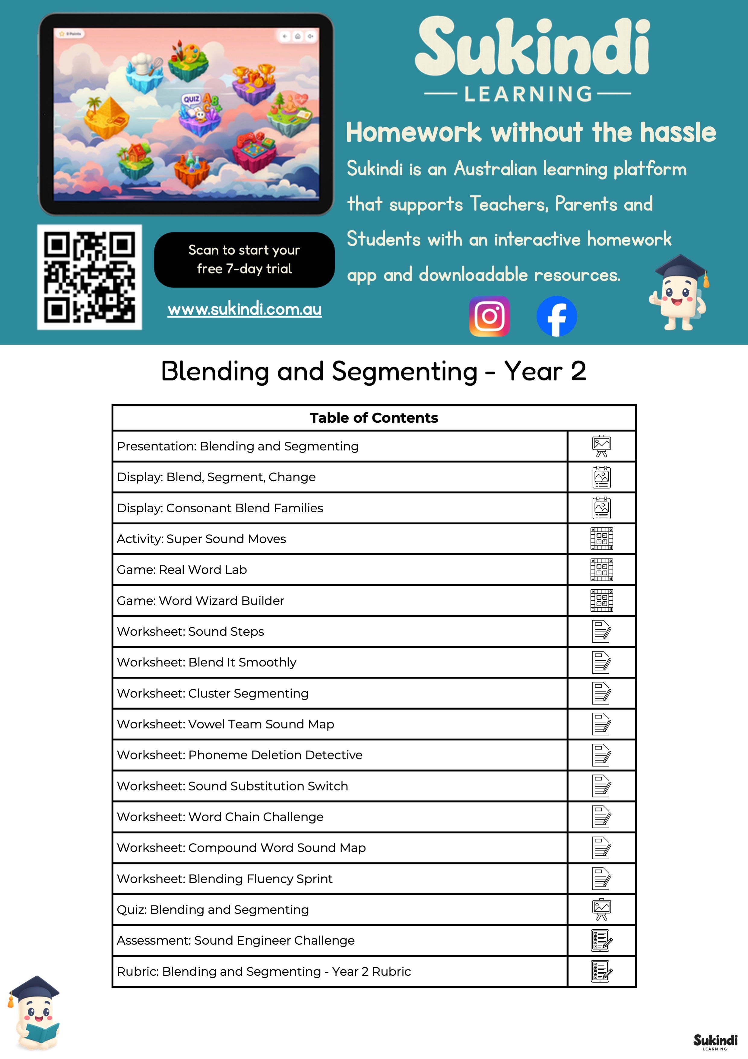 Blending and Segmenting — Year 2