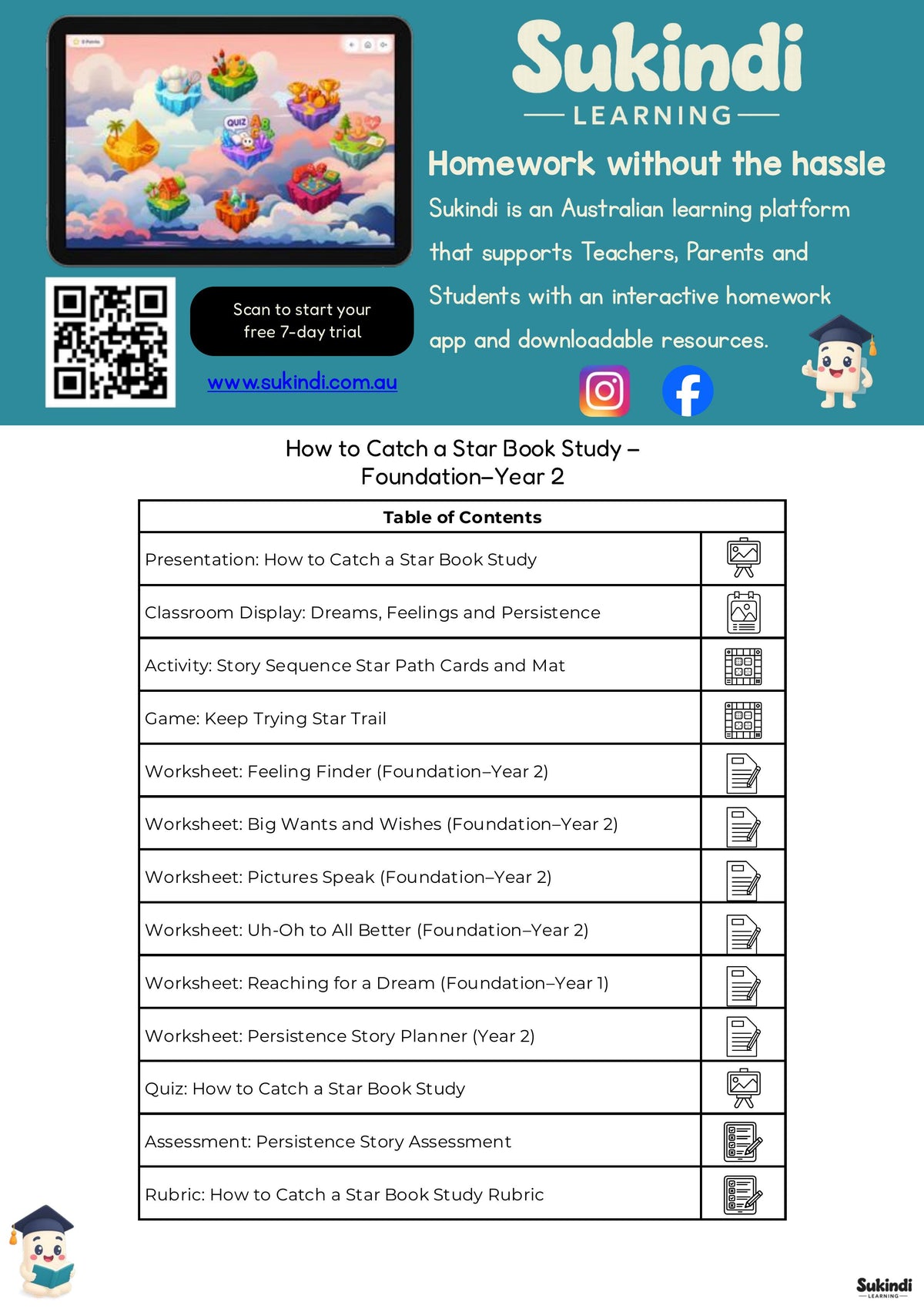 How to Catch a Star Book Study (F–2)