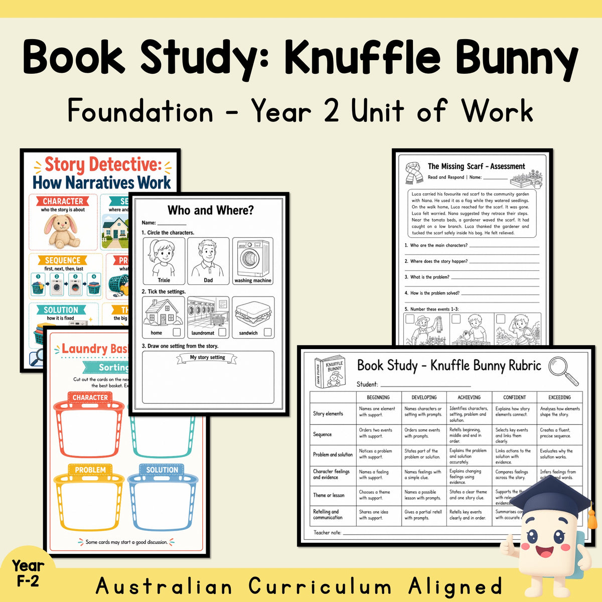 Knuffle Bunny Book Study English Unit – Foundation–Year 2
