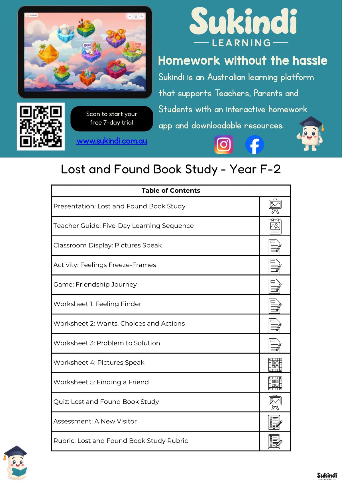 Lost and Found Book Study F–2