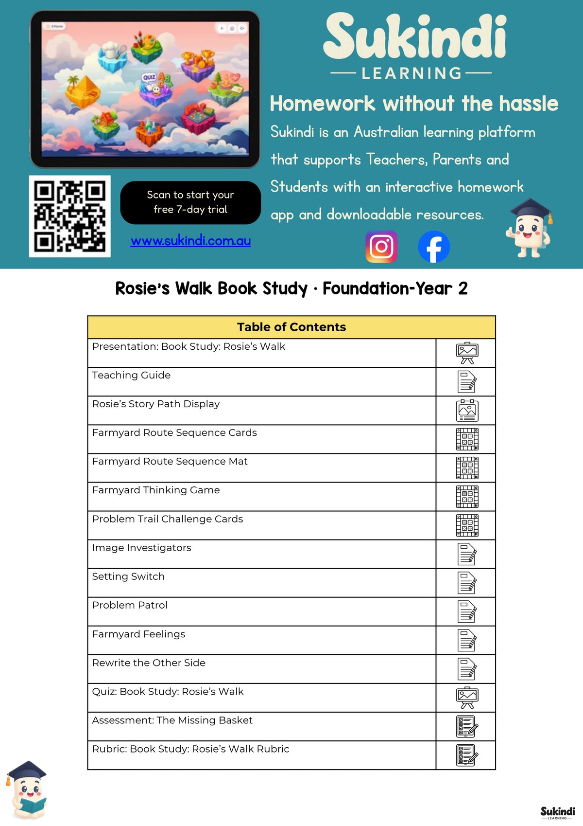 Rosie’s Walk Book Study | Foundation–Year 2 English