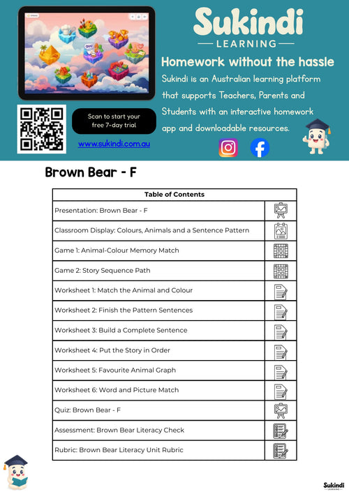 Brown Bear Literacy Unit - Foundation