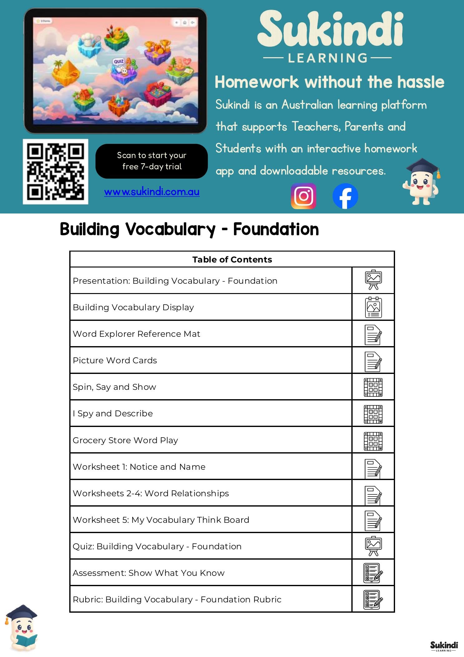 Building Vocabulary Foundation Unit