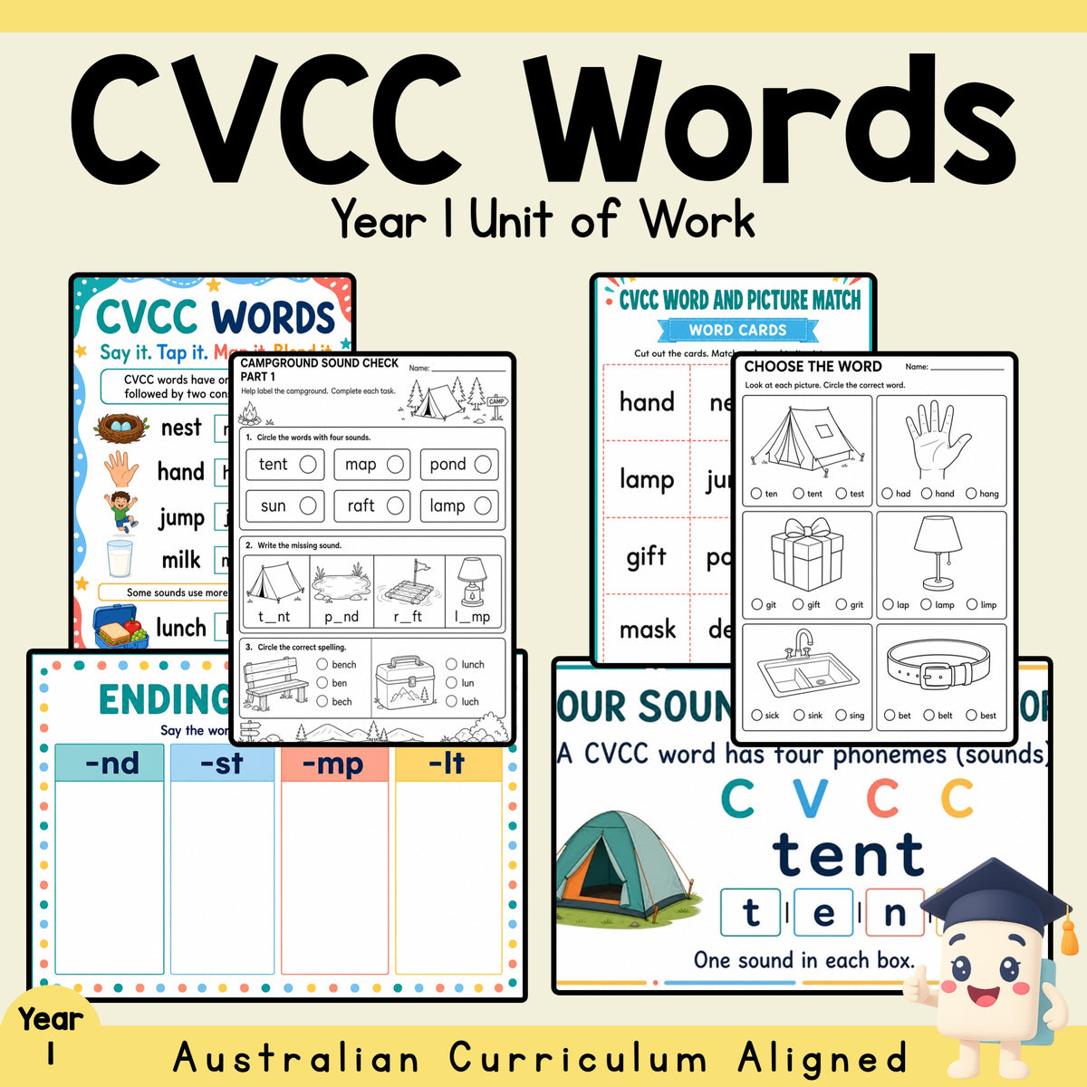 CVCC Words Year 1 Phonics Unit