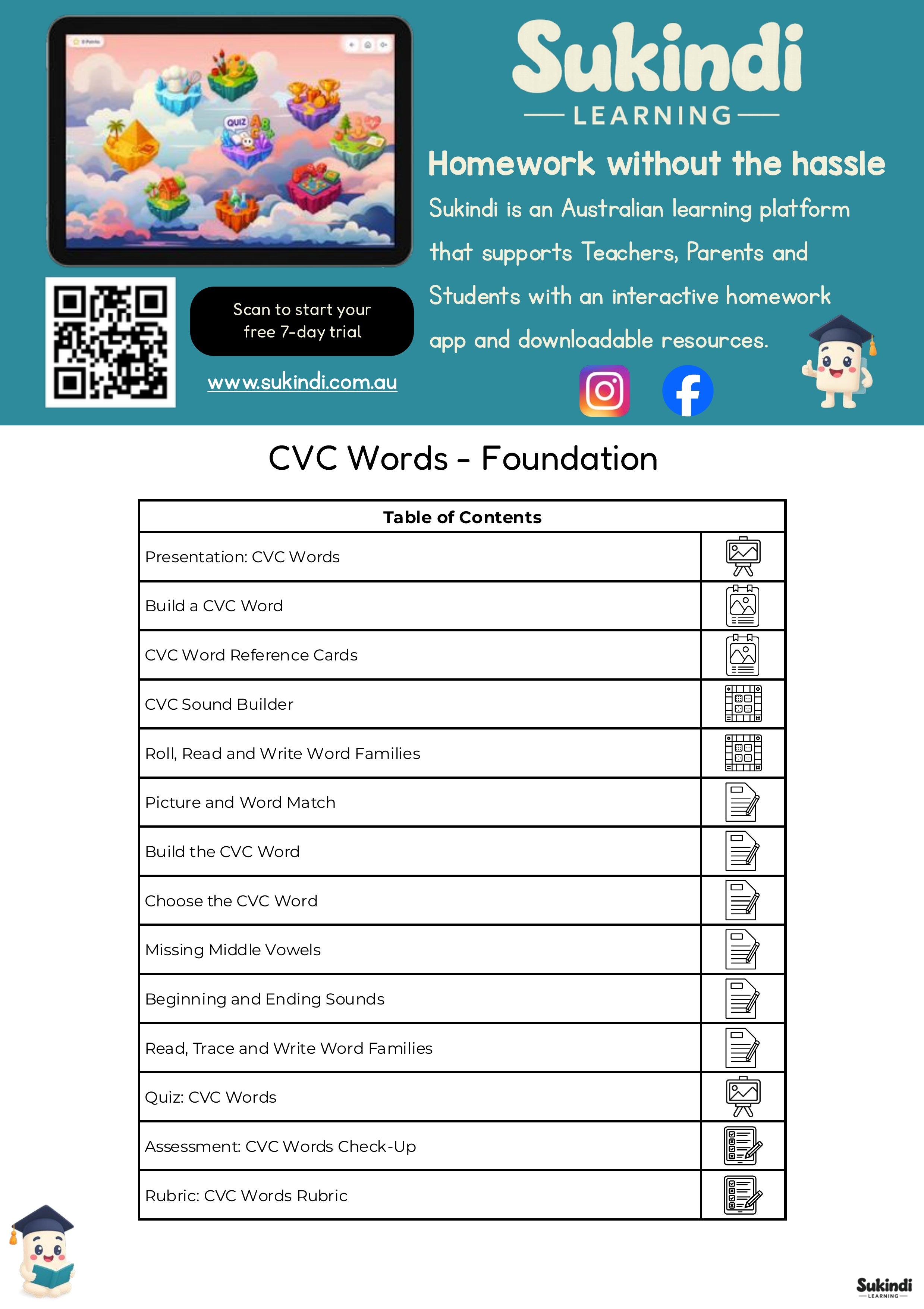CVC Words Foundation Unit