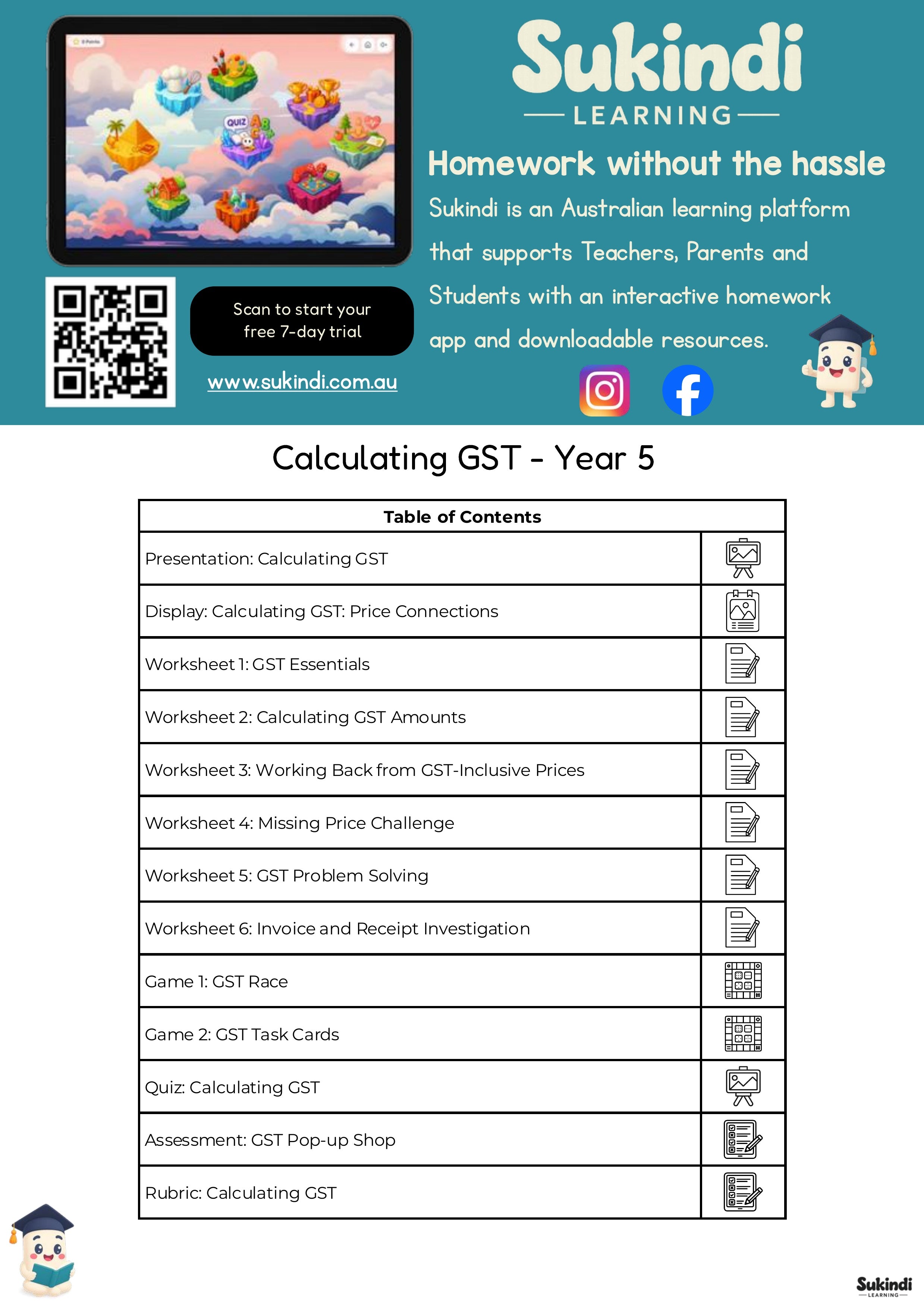 Calculating GST - Year 5