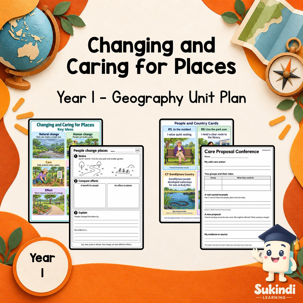 Changing and Caring for Places - Year 1 HASS Unit — cover