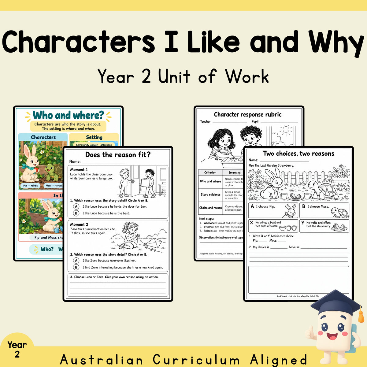 Characters I Like and Why - Year 2 — cover