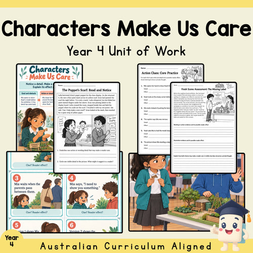 Characters Make Us Care — Year 4 English Unit — cover
