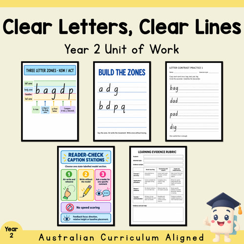 Clear Letters, Clear Lines - Year 2 Australian Handwriting Unit — cover