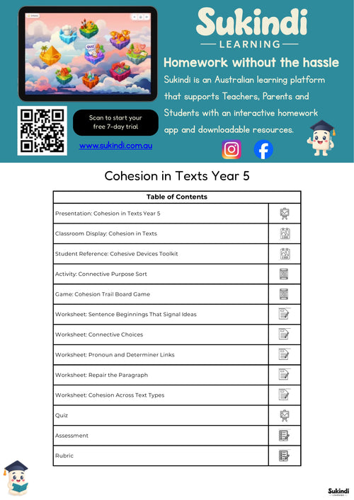 Cohesion in Texts Year 5 Unit