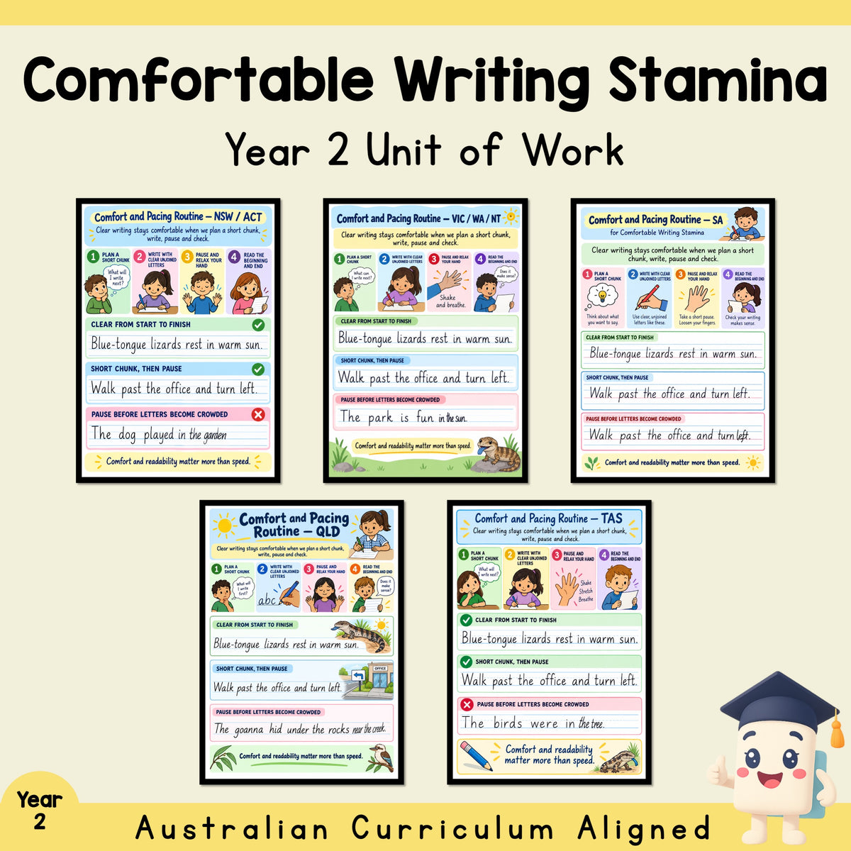 Comfortable Writing Stamina – Year 2 Handwriting Unit — cover