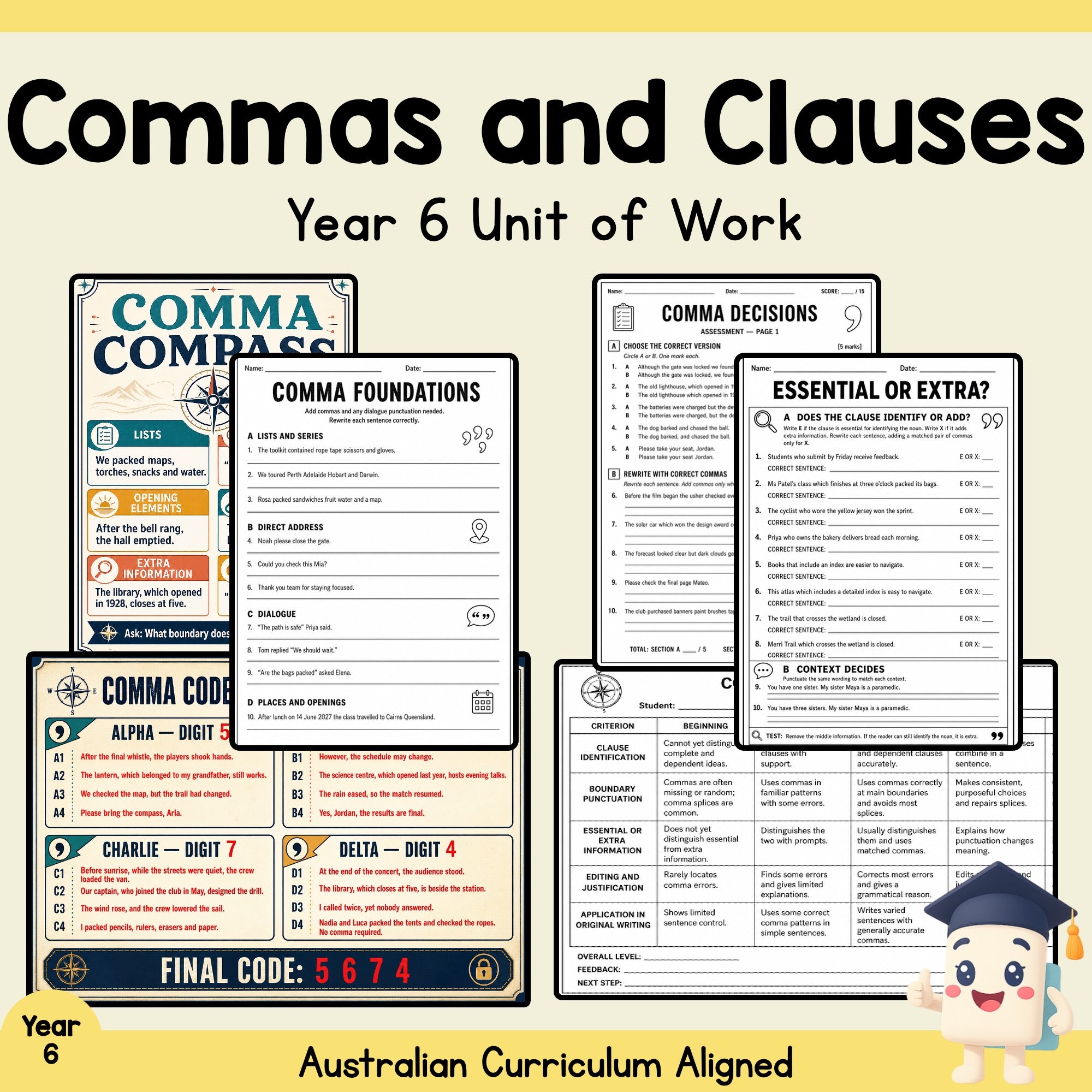 Commas and Clauses — Year 6 Unit