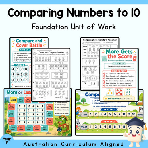 Comparing Numbers to 10 Foundation Unit — cover