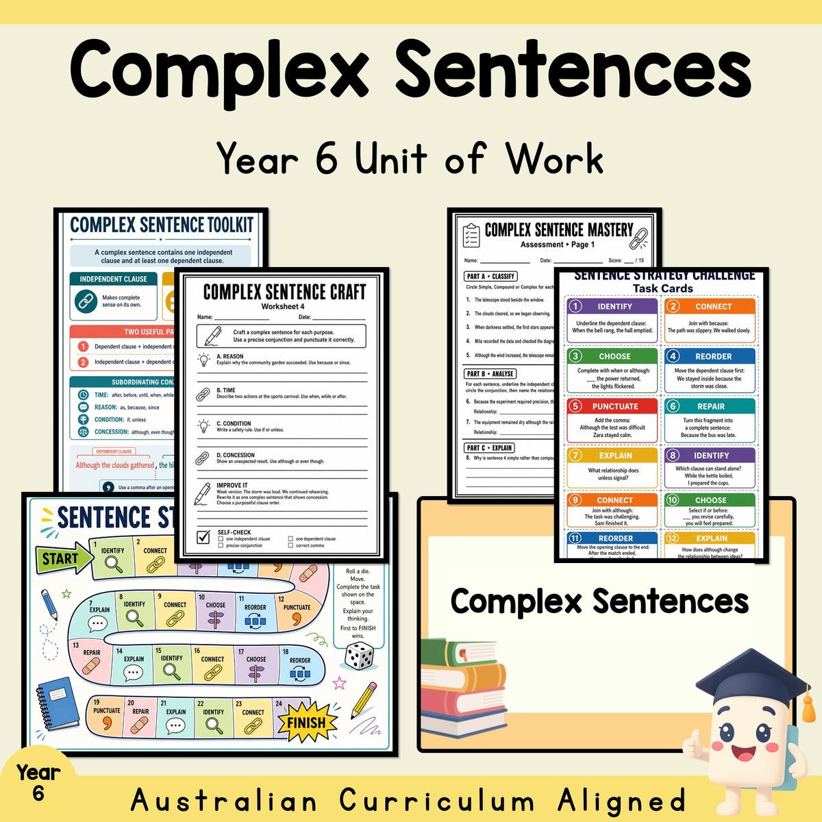 Complex Sentences Year 6 Unit Plan — cover
