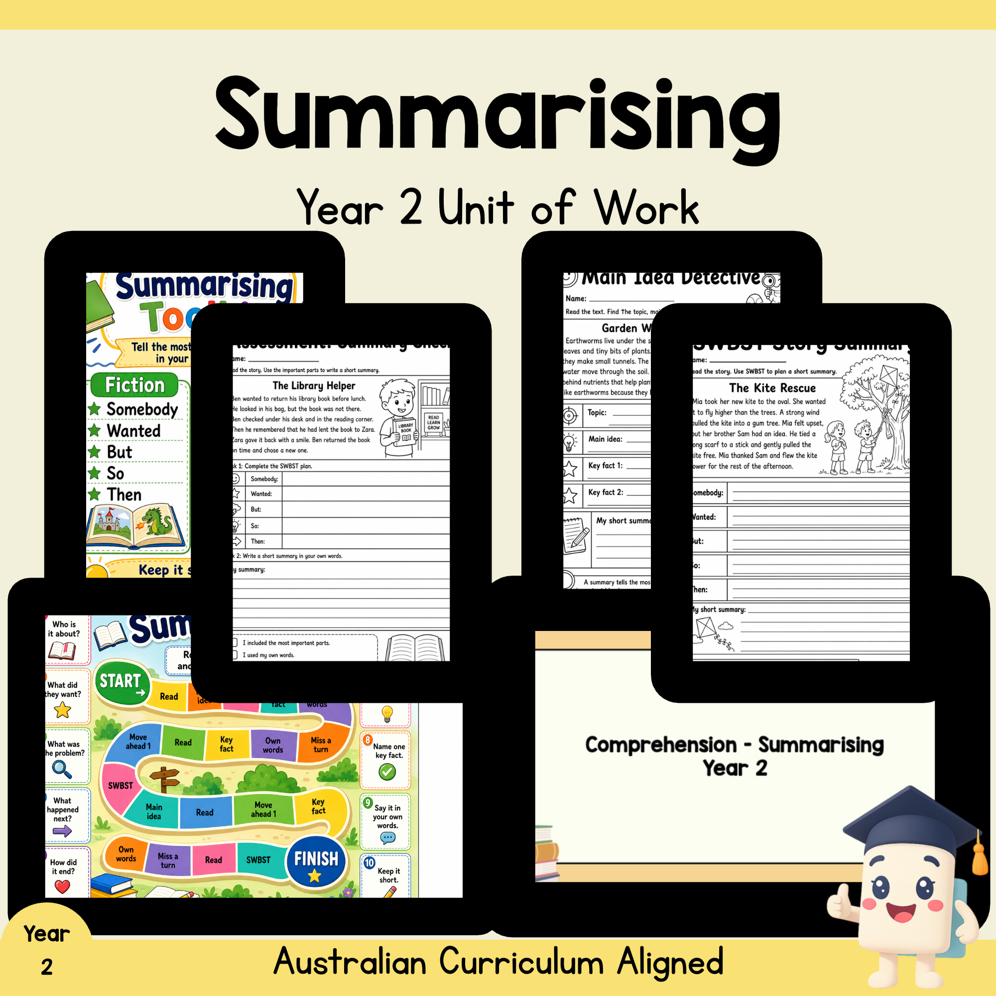 Year 2 Summarising Unit | Reading Worksheets, Games & Assessment