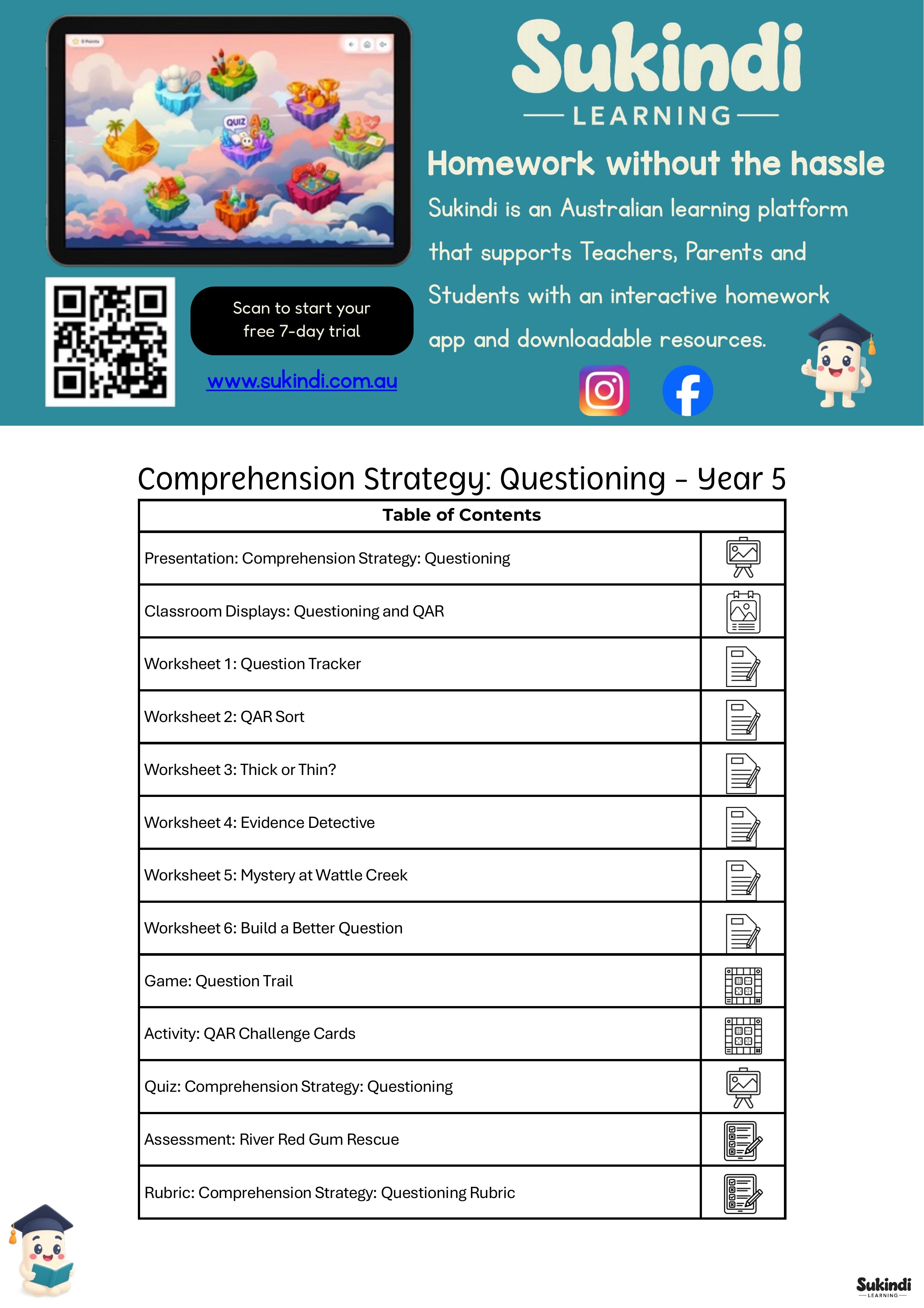 Questioning Comprehension - Year 5