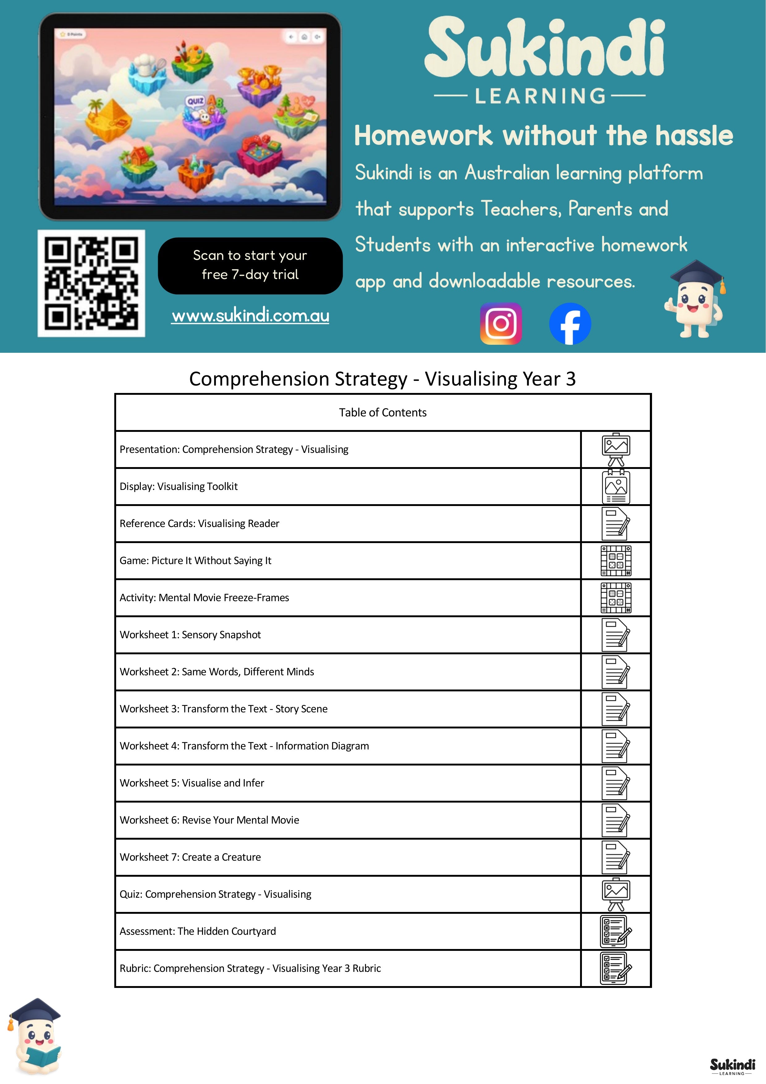 Visualising Comprehension Year 3