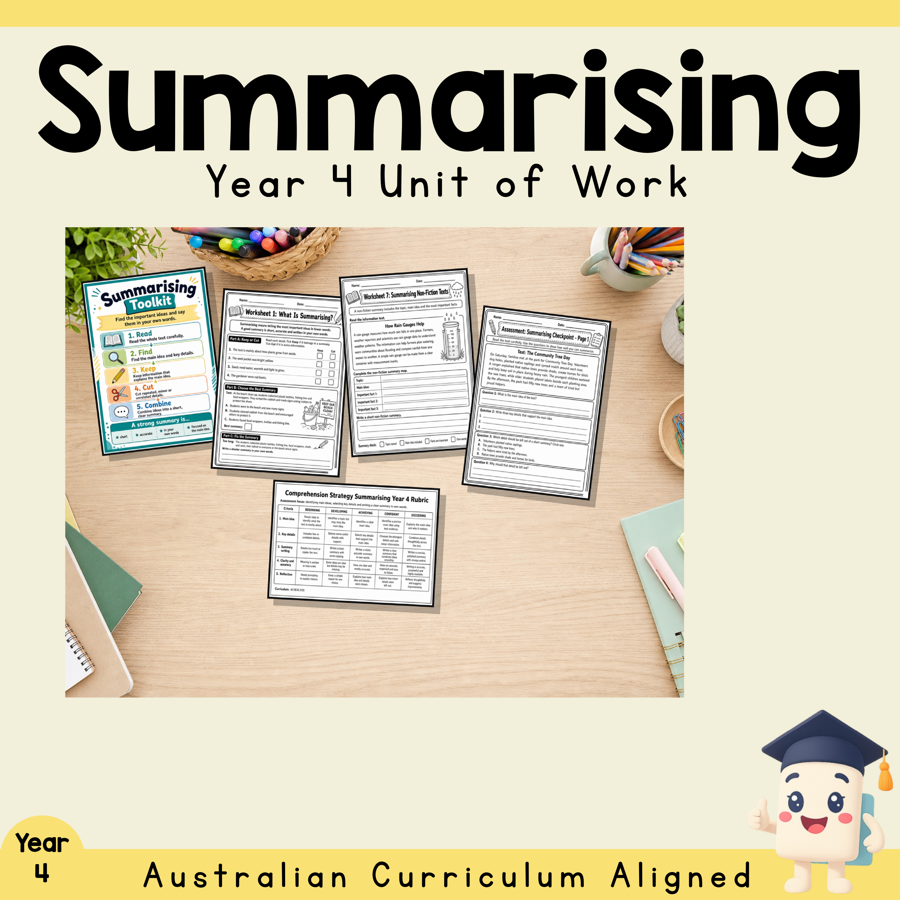 Year 4 Summarising Unit | Worksheets, Games & Assessment