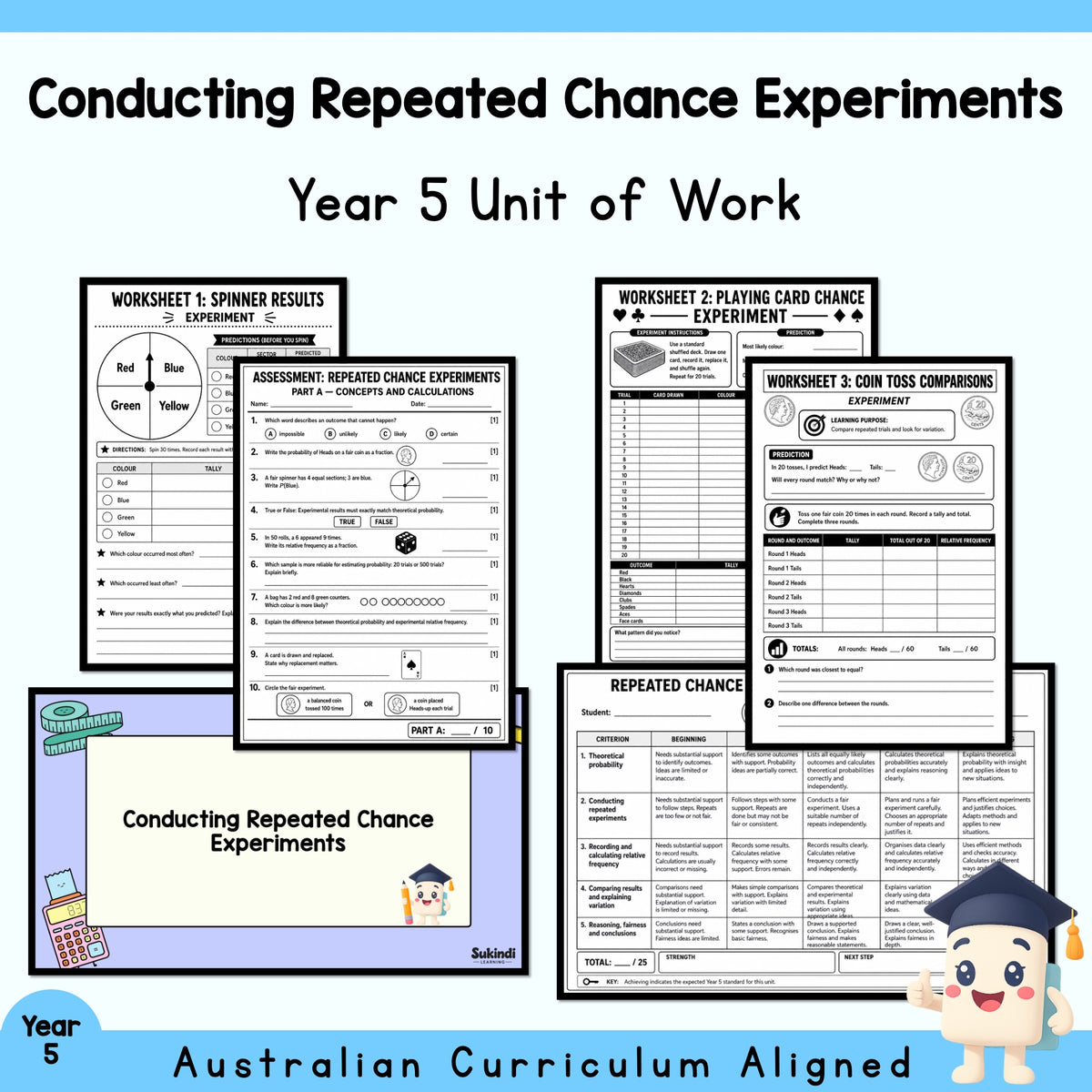 Repeated Chance Experiments Year 5 Unit — cover