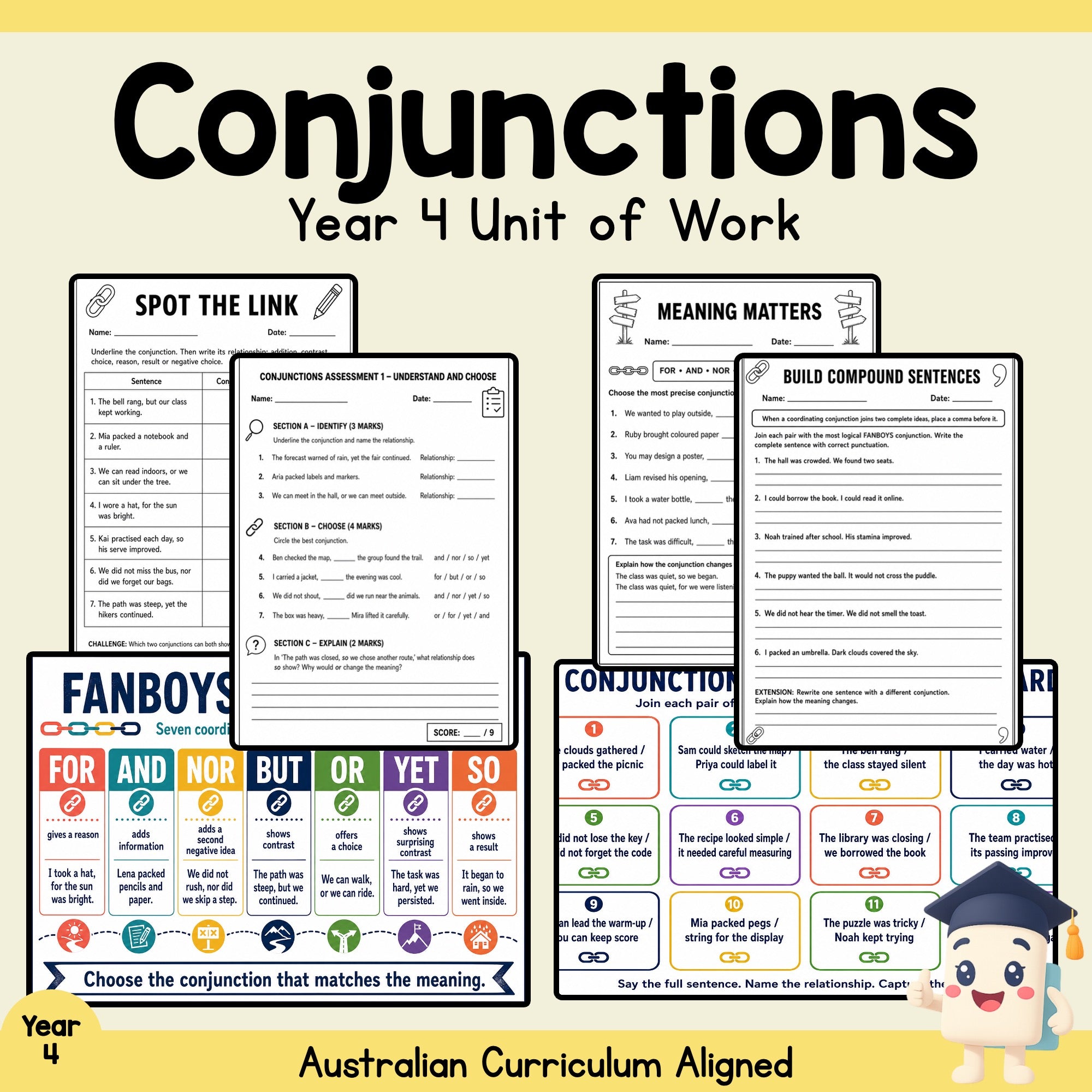 Conjunctions Year 4 Unit Plan