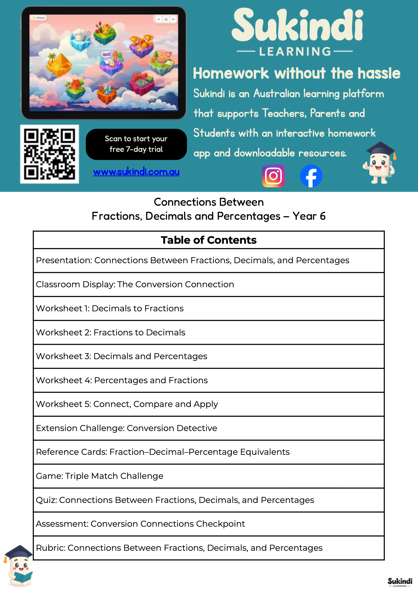 Fractions, Decimals and Percentages – Year 6