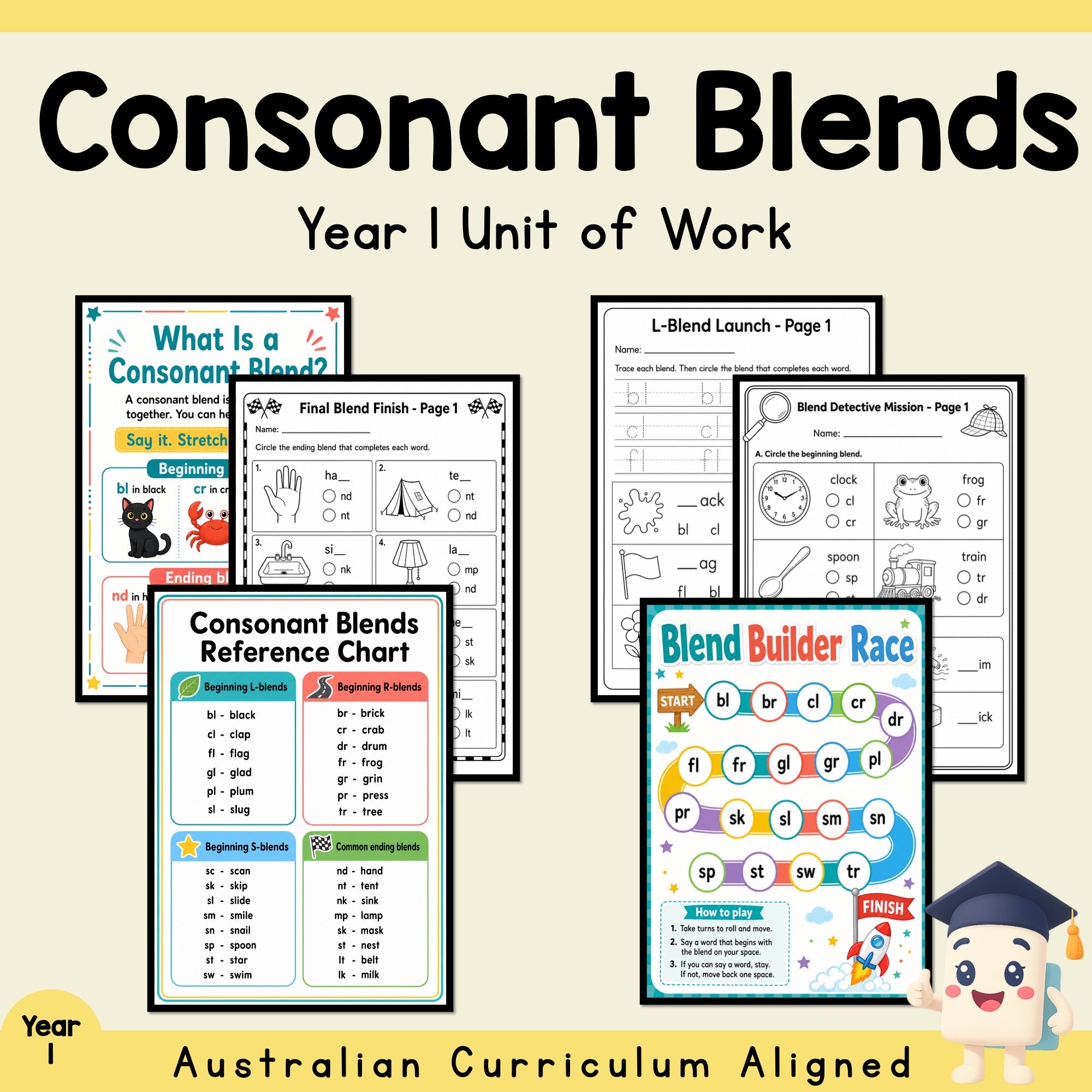 Consonant Blends Year 1 Unit