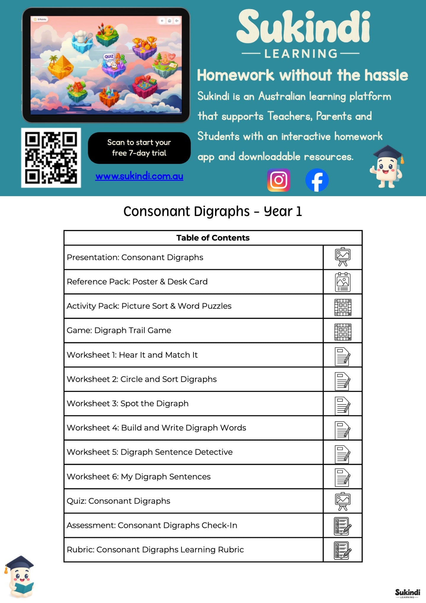 Consonant Digraphs Year 1