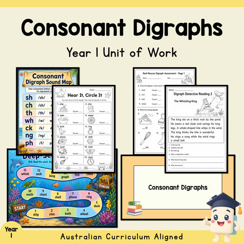 Consonant Digraphs Year 1 Unit Plan — cover