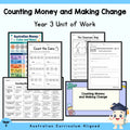Year 3 Counting Money and Making Change Unit — cover