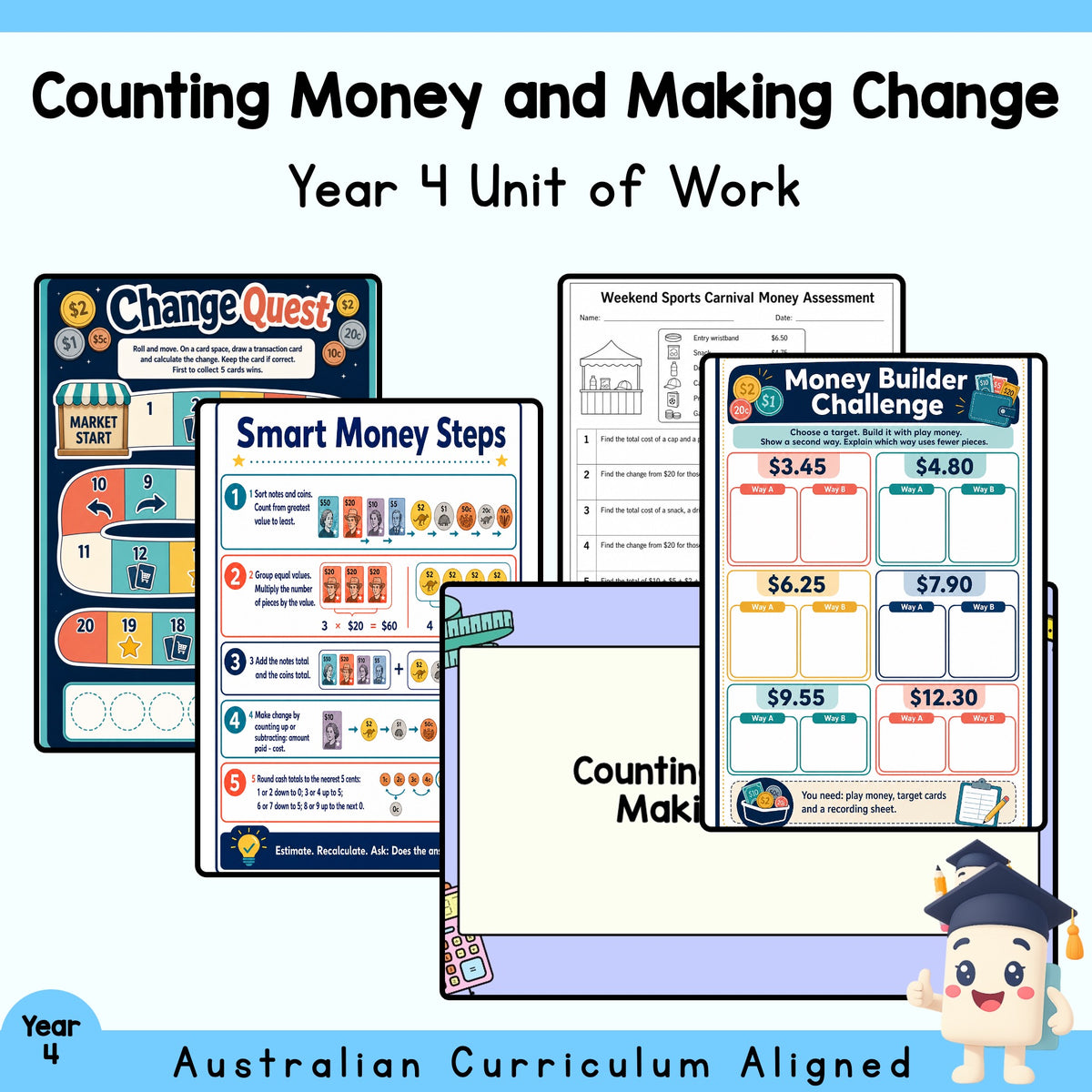 Year 4 Counting Money and Making Change — cover